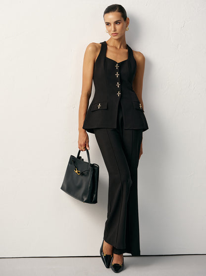 Haç Şeklinde Düğmeli Yelek