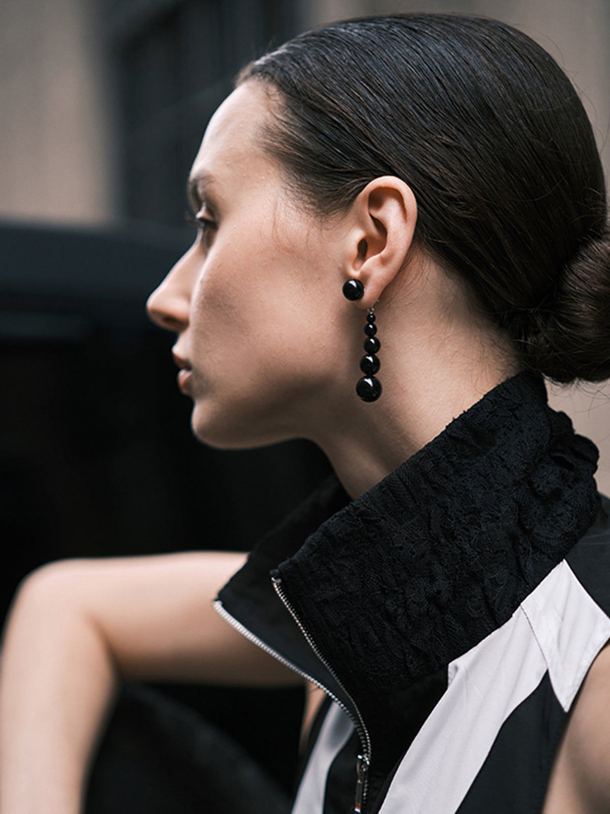 Akik Boncuklu Damla Küpeler