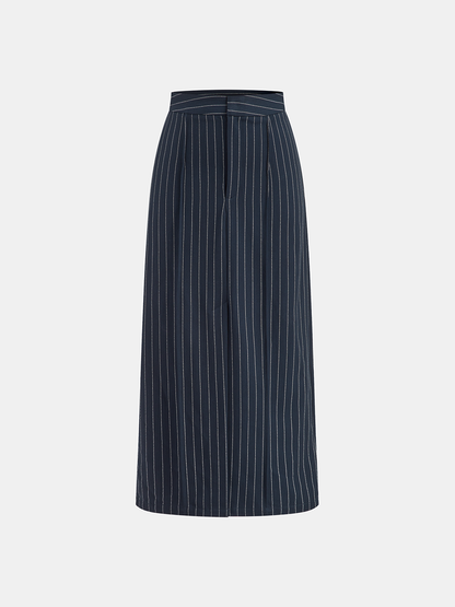 Kancalı Gözlü Çizgili Üst ve Etek Takımı