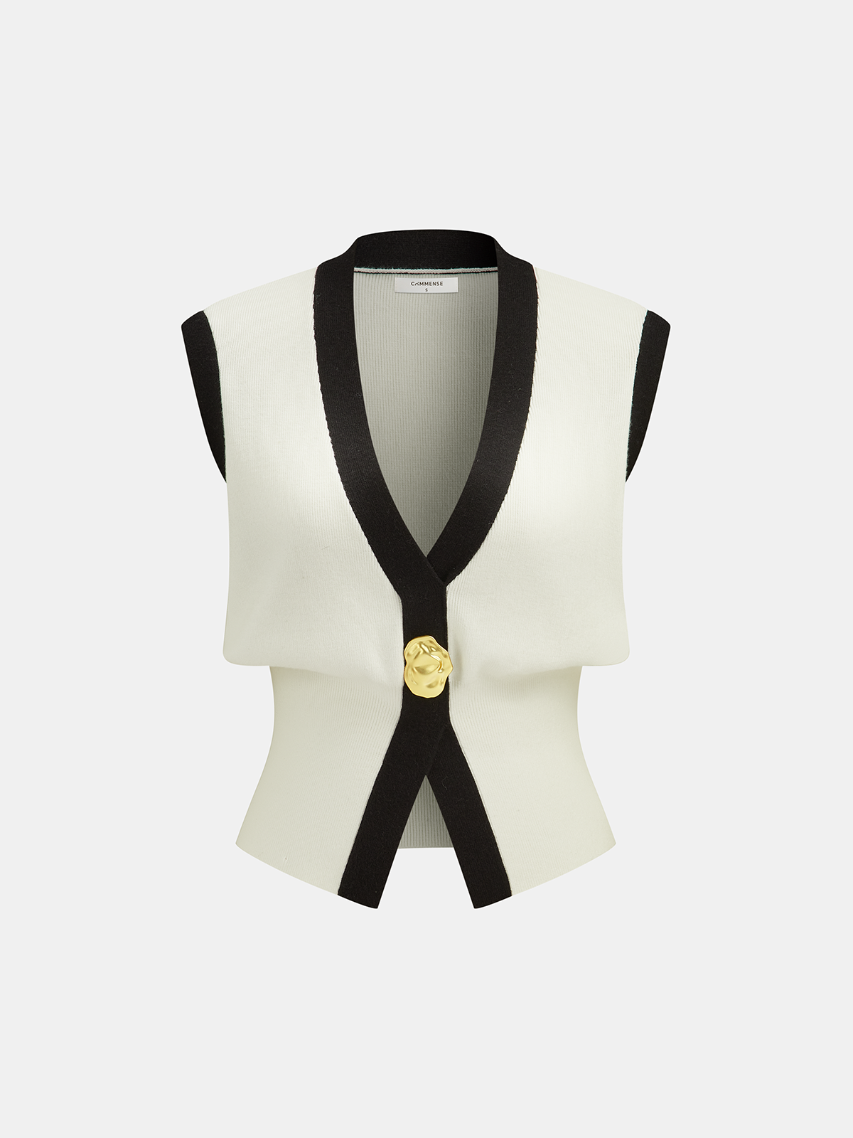 Kontrast Kesim Örgü Yelek ve Midi Etek Takımı