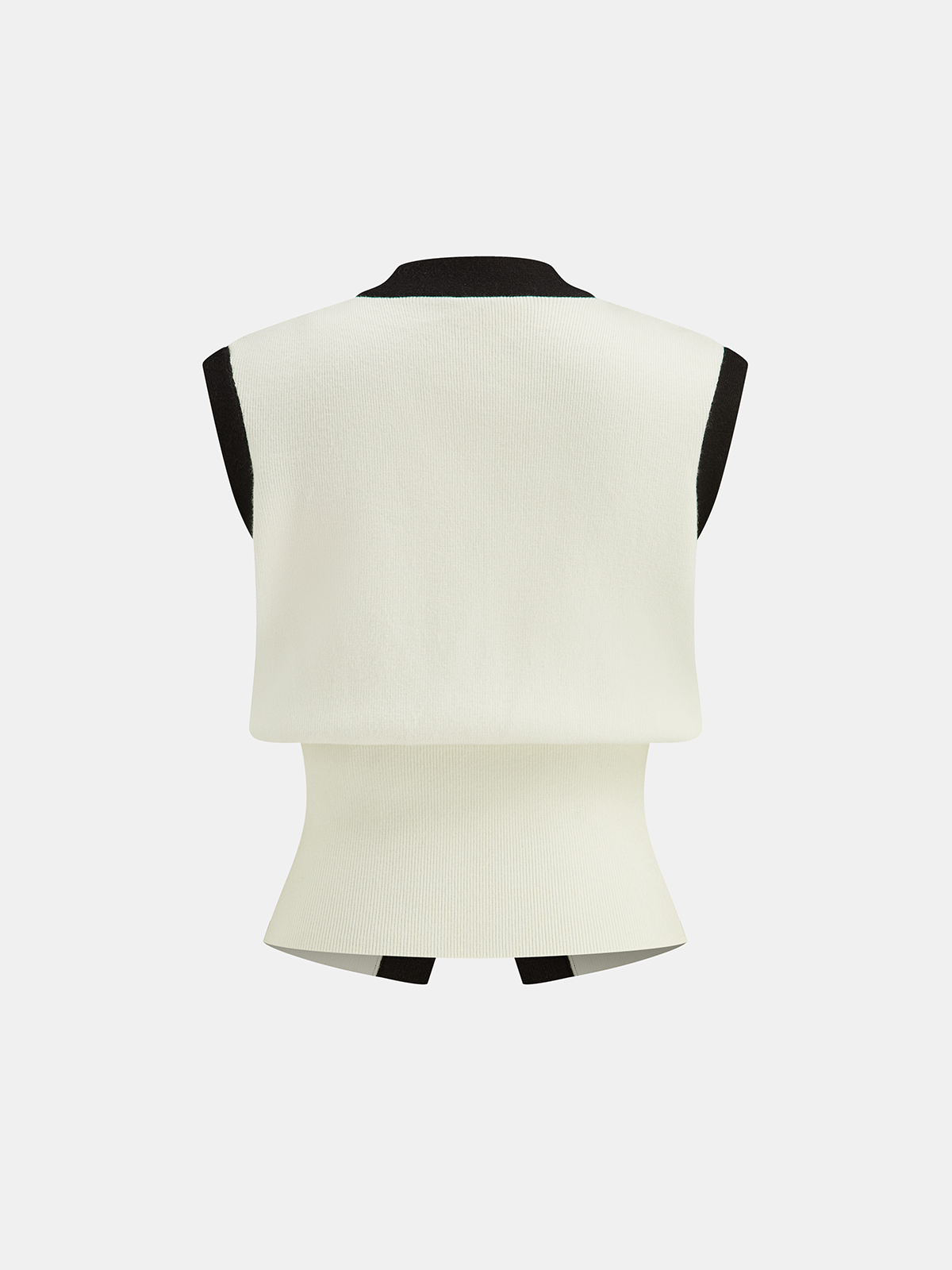 Kontrast Kesim Örgü Yelek ve Midi Etek Takımı