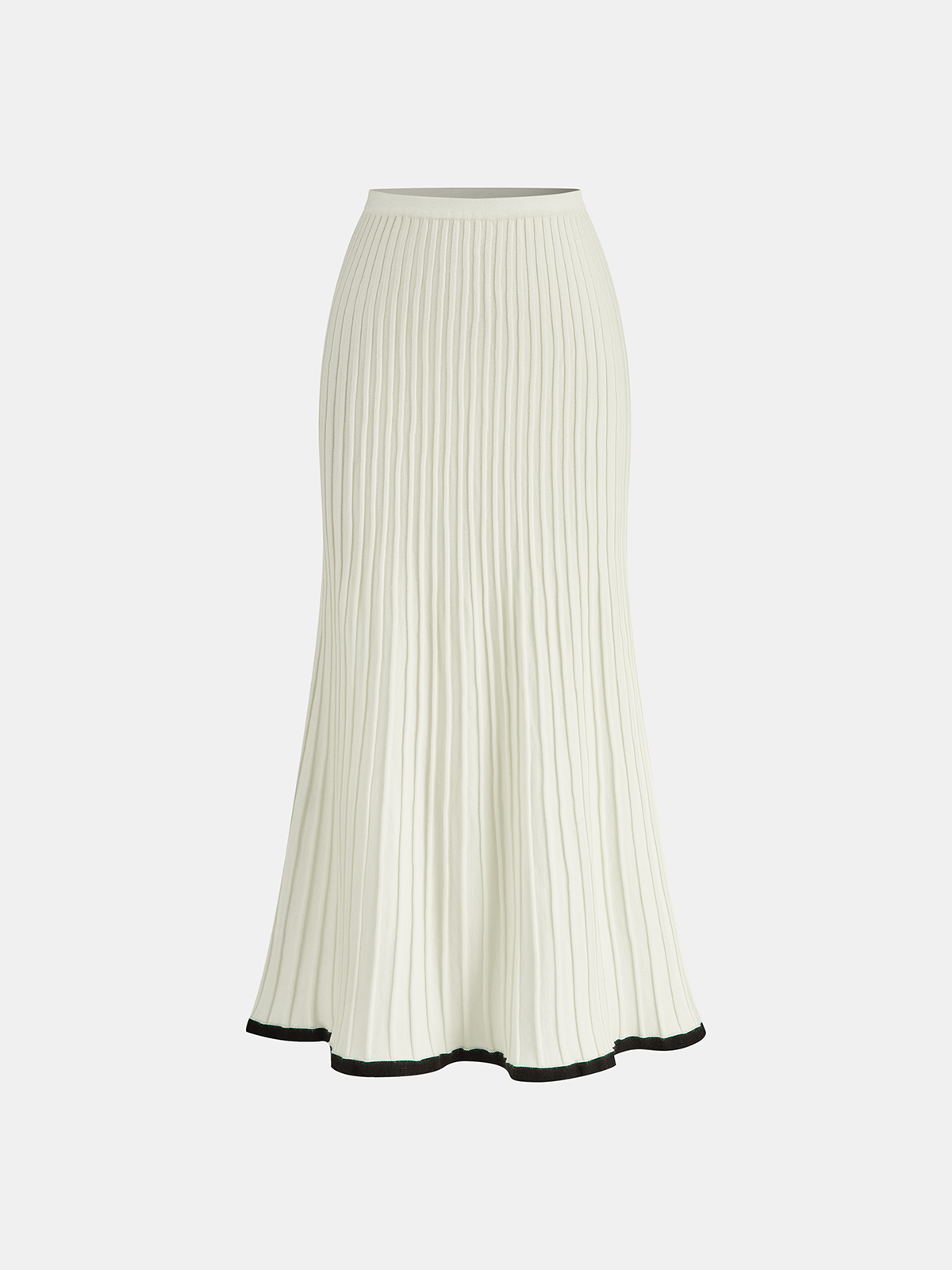 Kontrast Kesim Örgü Yelek ve Midi Etek Takımı