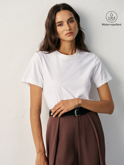 Su İtici Pamuklu Yuvarlak Yaka Tişört