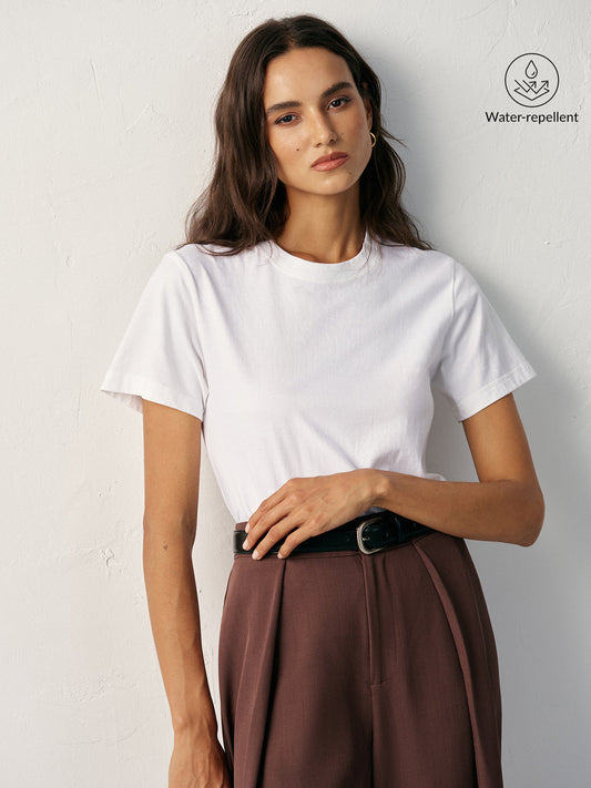 Su İtici Pamuklu Yuvarlak Yaka Tişört