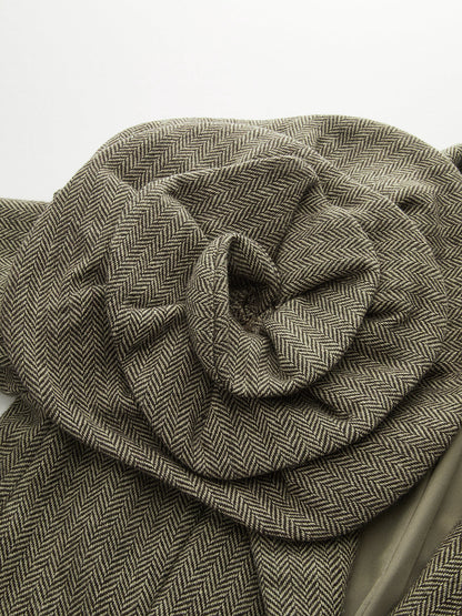 Büyük 3D Çiçekli Tek Düğmeli Tweed Blazer