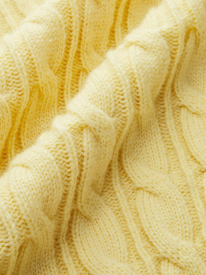 Kablo Örgü Kısa Kollu Kazak