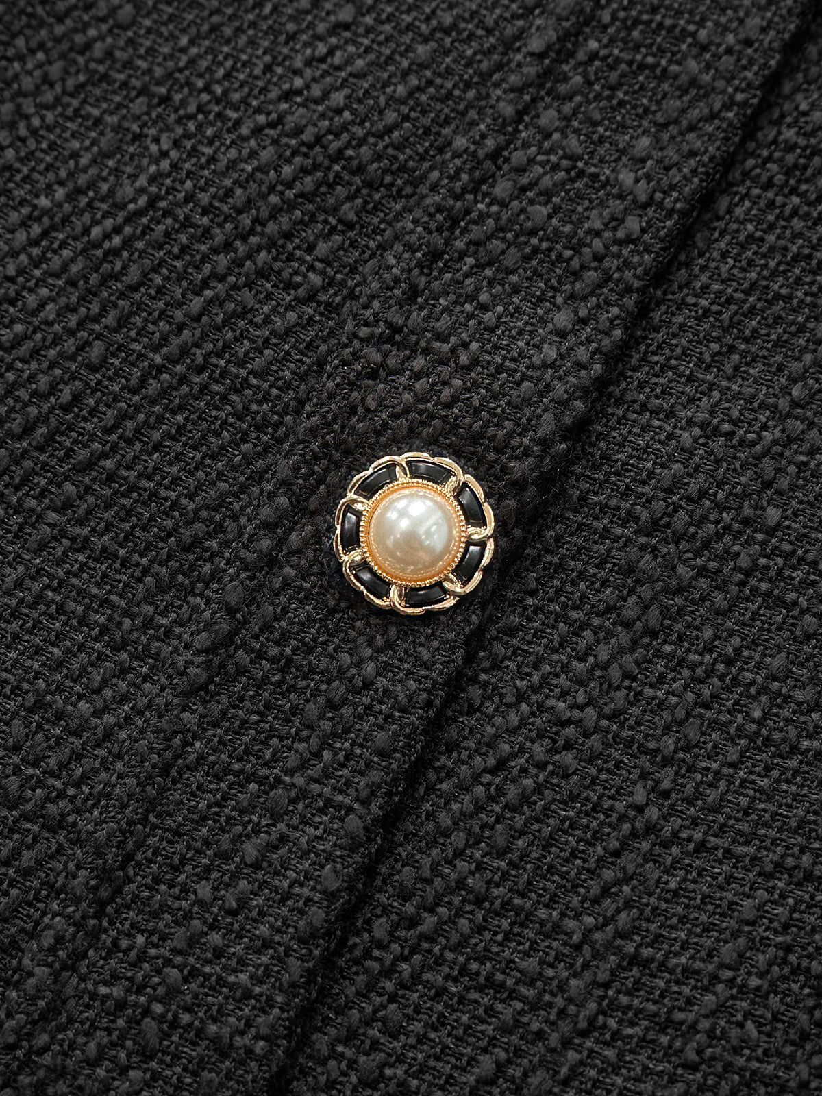 Tweed Kolsuz Düğmeli Mini Elbise