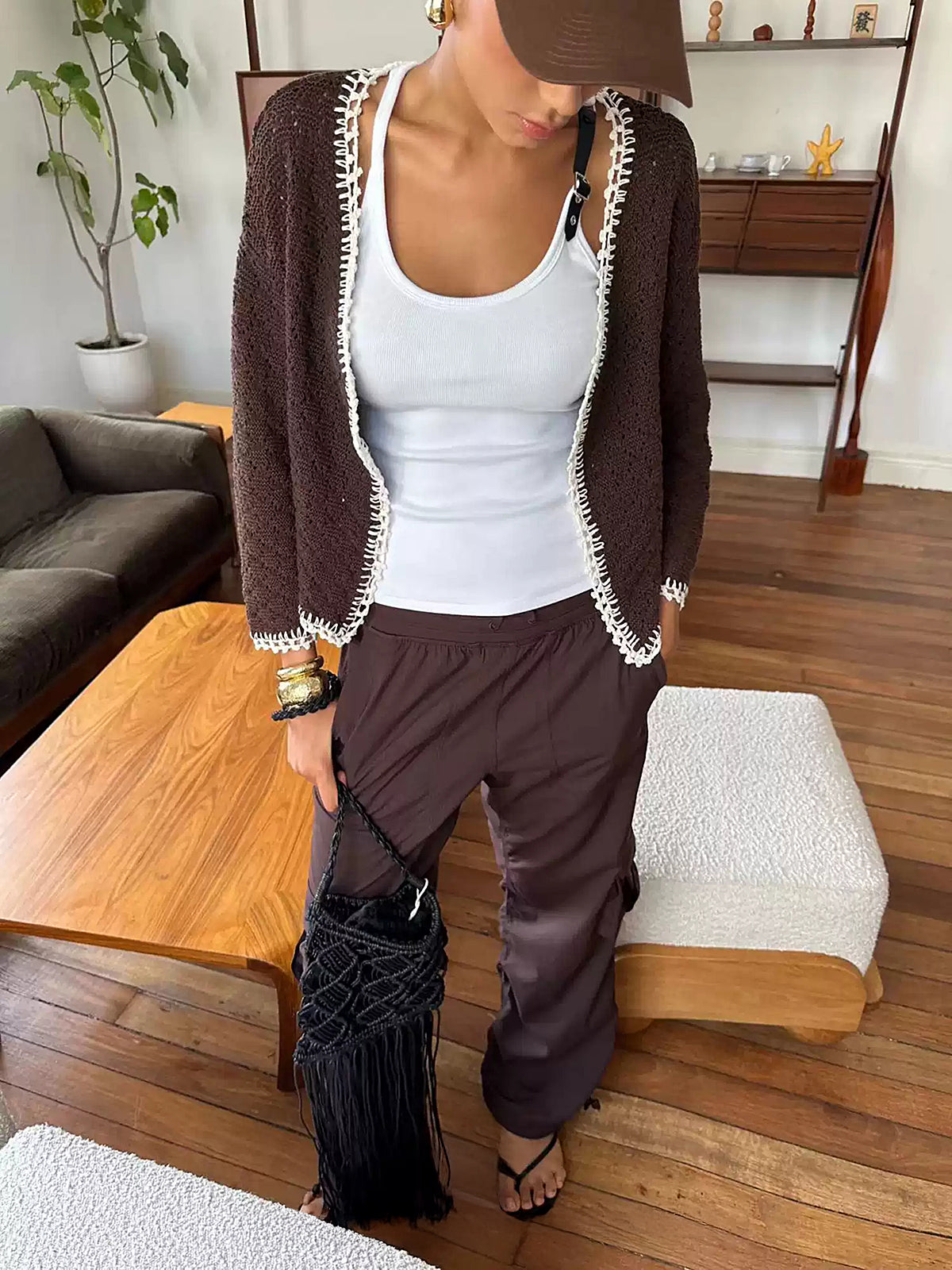 Kaburgalı Esnek Suni Deri Tokalı Vintage Atlet