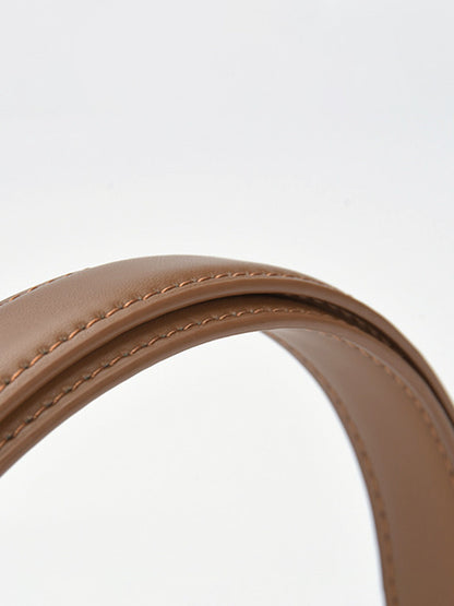 Altın Kilitli Tokalı Deri Kemer