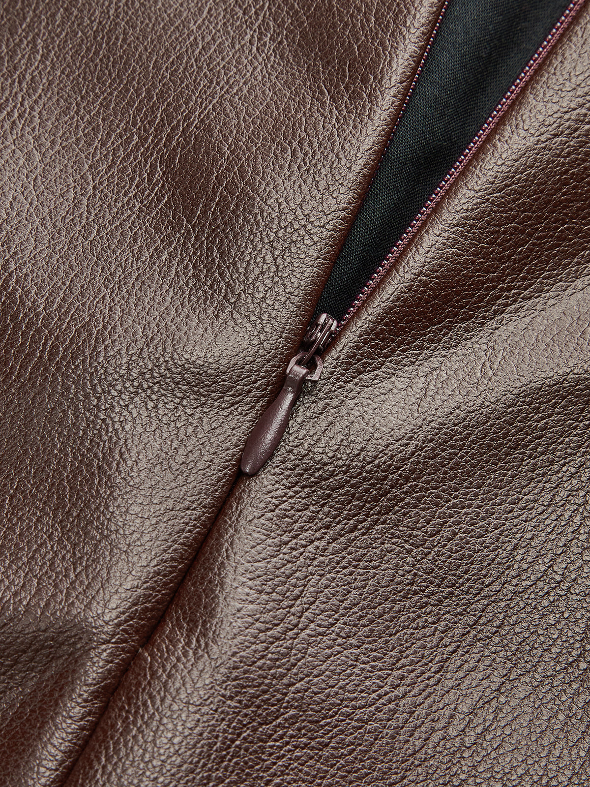 PU Deri Kemerli Mini Etek