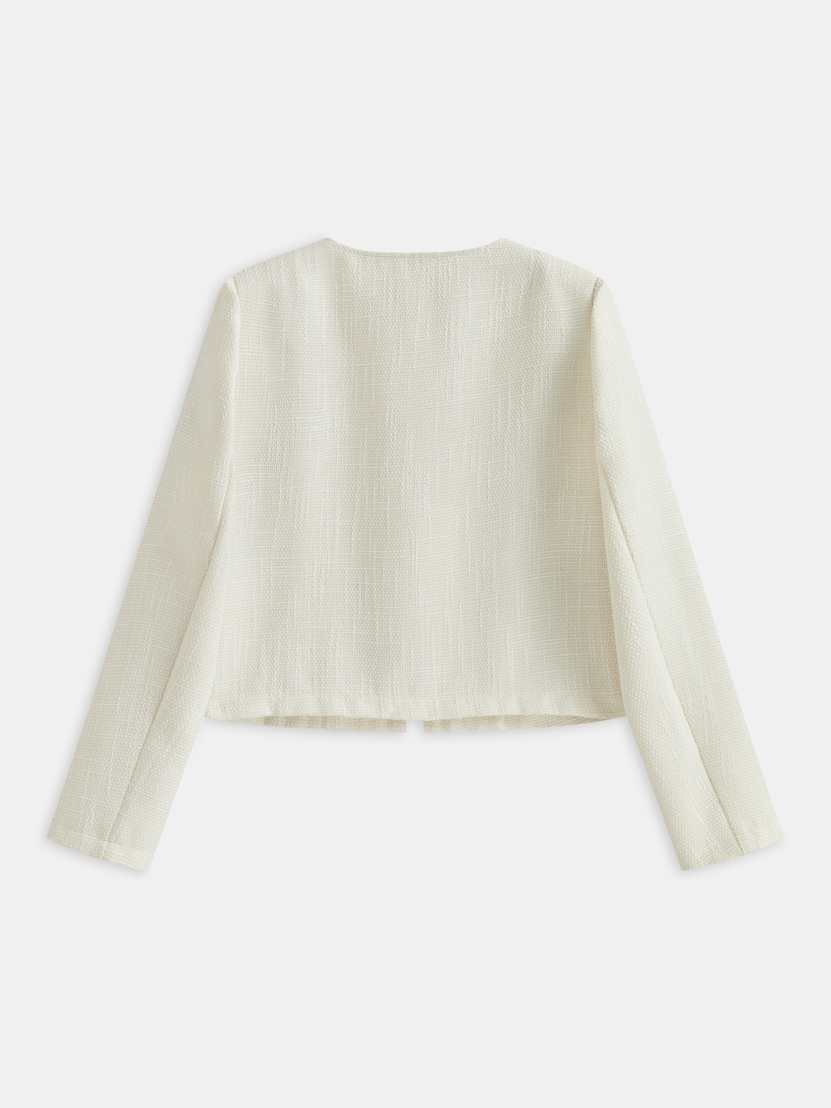 Tweed Kontrast Kesim Yuvarlak Yaka Blazer