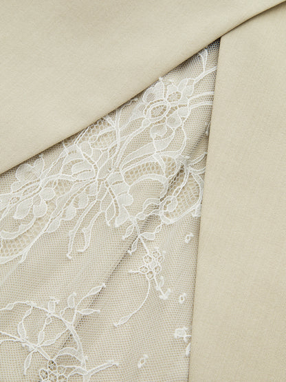 Dantel Detaylı Tek Düğmeli Blazer