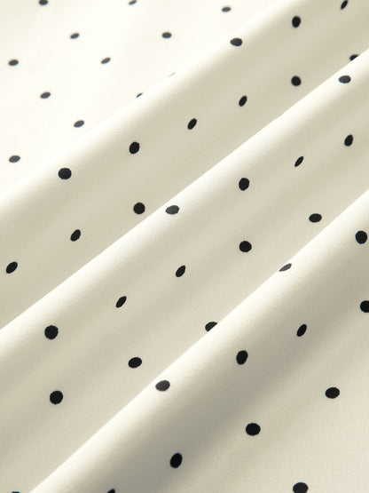 Dantel Kenarlı Puantiyeli Askılı Midi Elbise