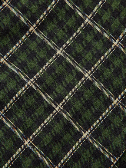 Pamuklu Pileli Ekose Mini Etek