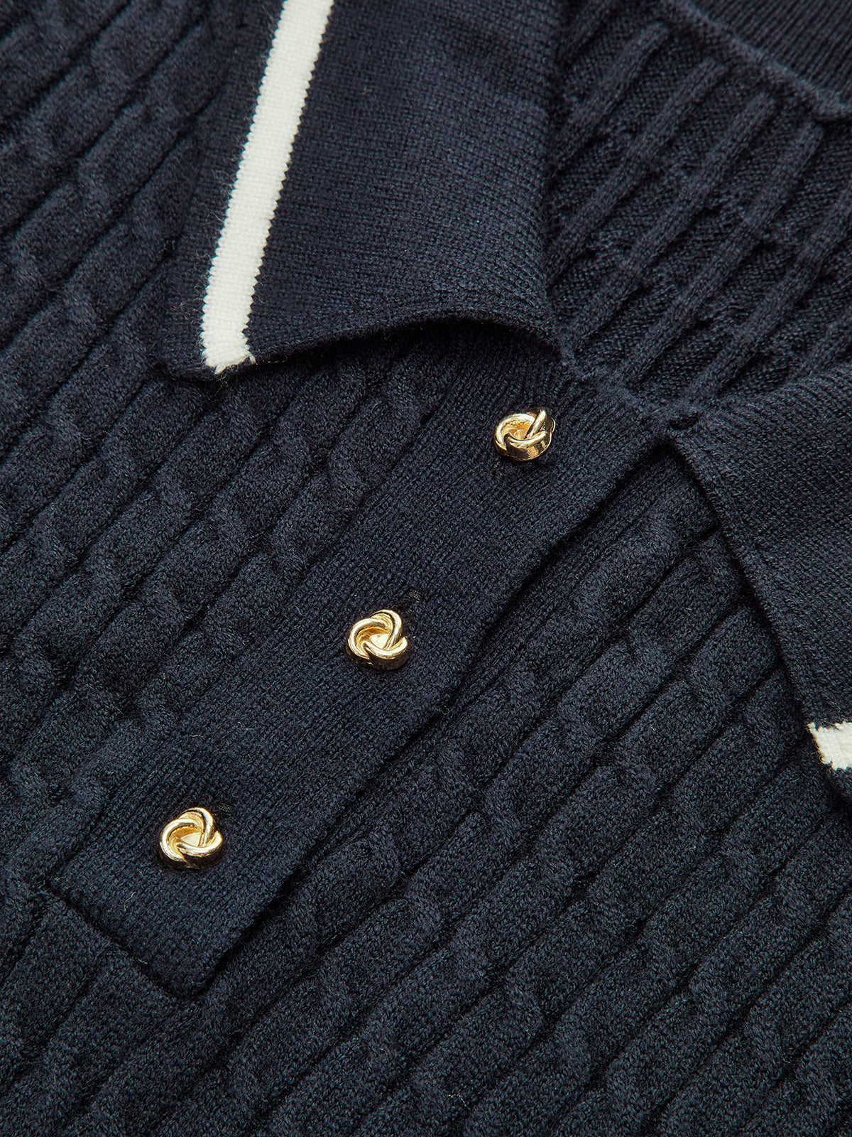 Kontrast Kesimli Örme Polo Tişört