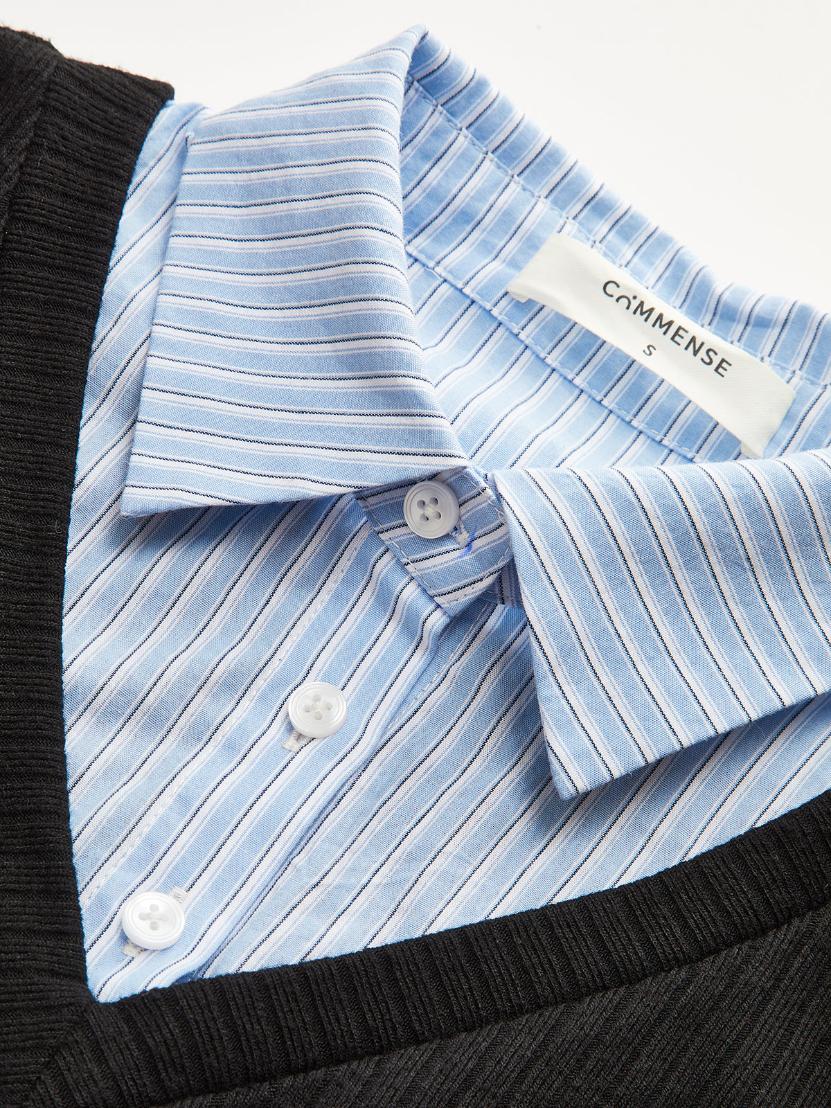 2'si 1 Arada Çizgili Gömlek Paneli Ribanalı Body