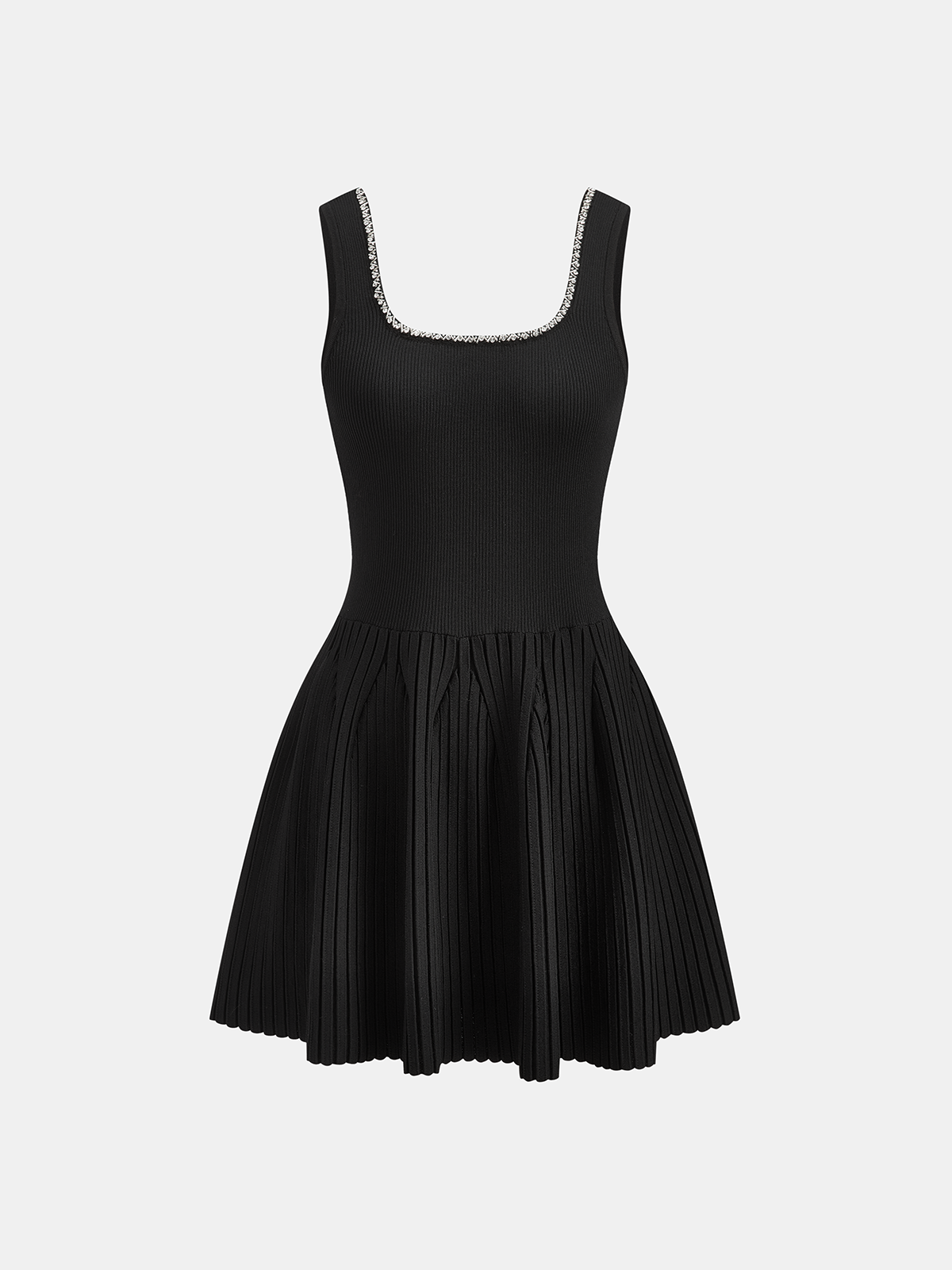 Taşlı İşlemeli Slim Fit Mini Elbise