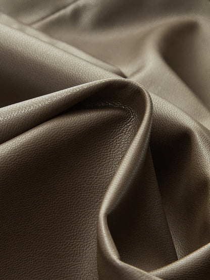 Metal Tokalı Suni Deri Mini Etek