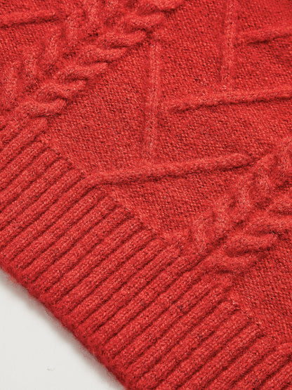 Yarım Fermuarlı Yün Karışımlı Örgü Üst