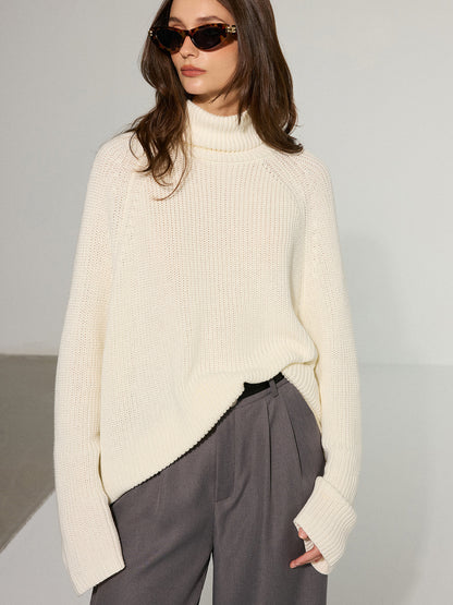 Büyük Boy Sırtı Açık Balıkçı Yaka Kazak