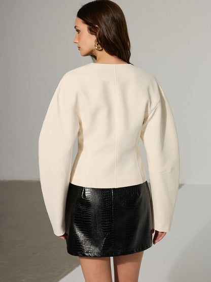 Düşük Omuzlu V Yaka Blazer