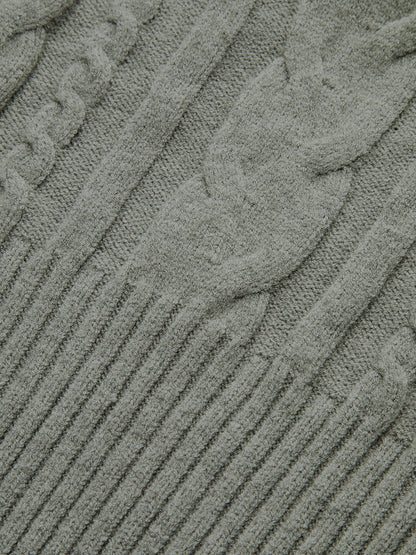 Büyük Yaka Örgü Kolsuz Kazak Yelek