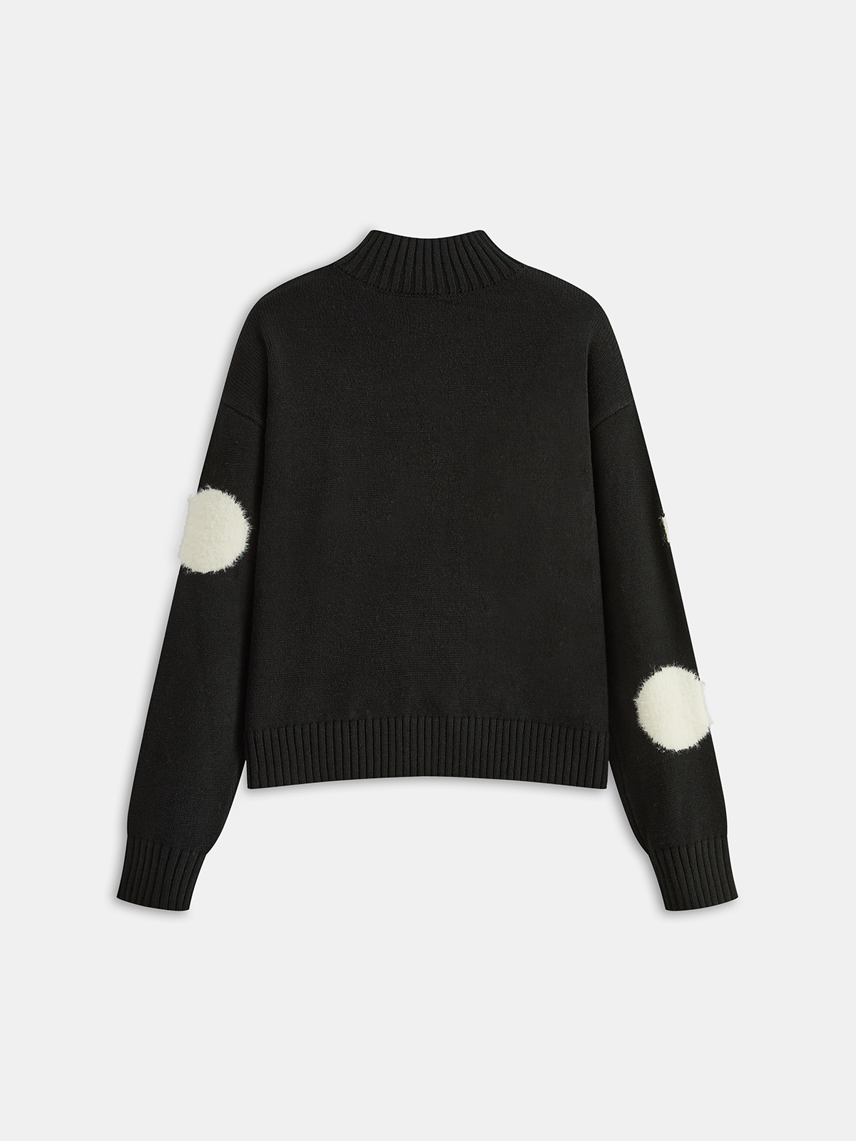 Büyük Puantiyeli Dik Yaka Kazak