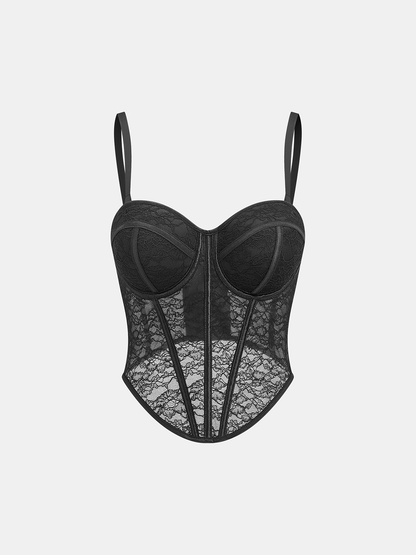 Dantel Şeffaf Korse Üst