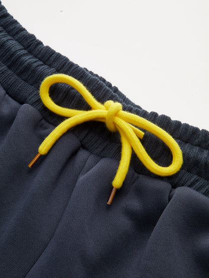 Çizgili Bağcıklı Kavisli Paça Eşofman Altı