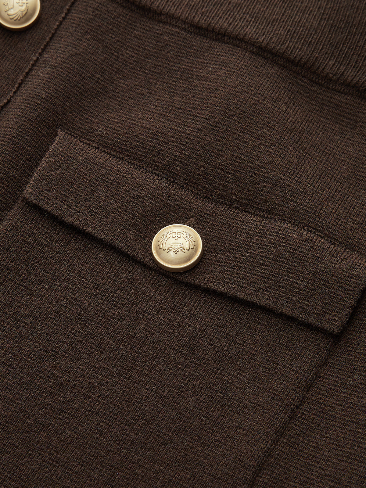 Yün Karışımlı Metal Düğmeli Yelek ve Etek Takımı