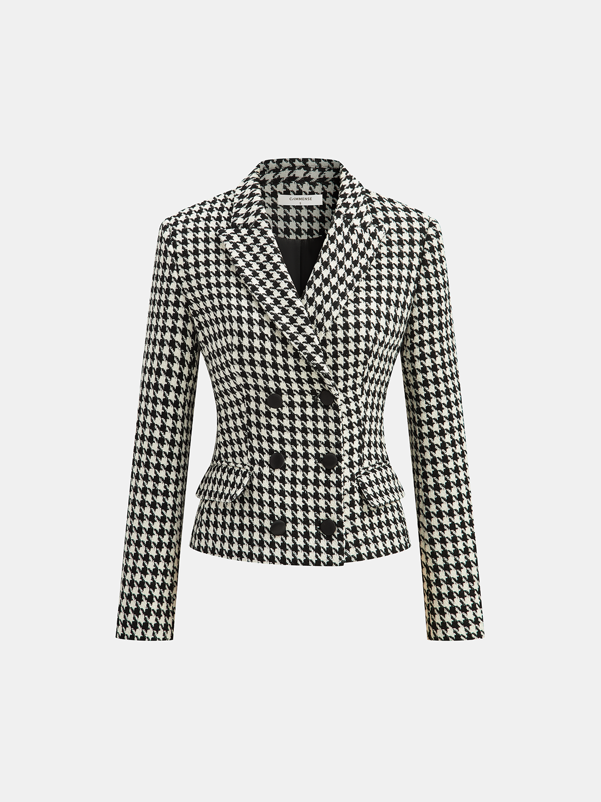 Houndstooth Tweed Kruvaze Blazer