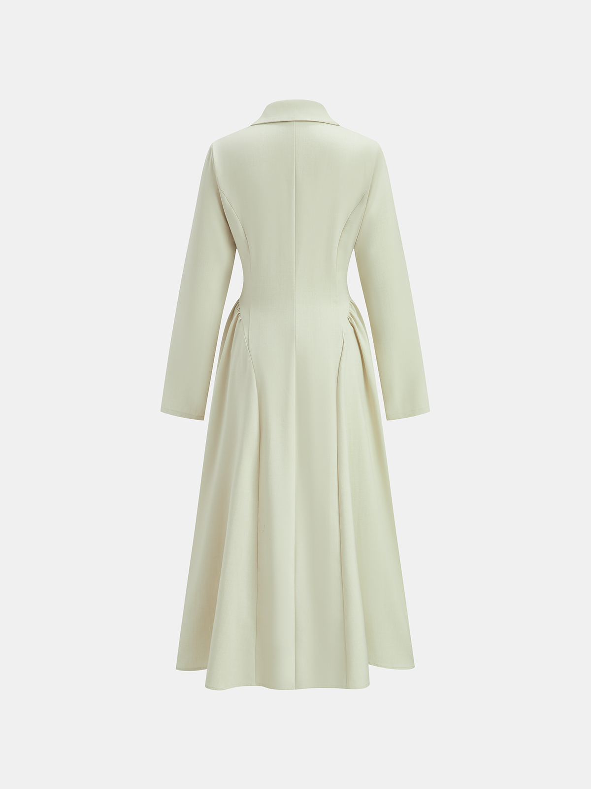 Yakalı Düğmeli Uzun Elbise