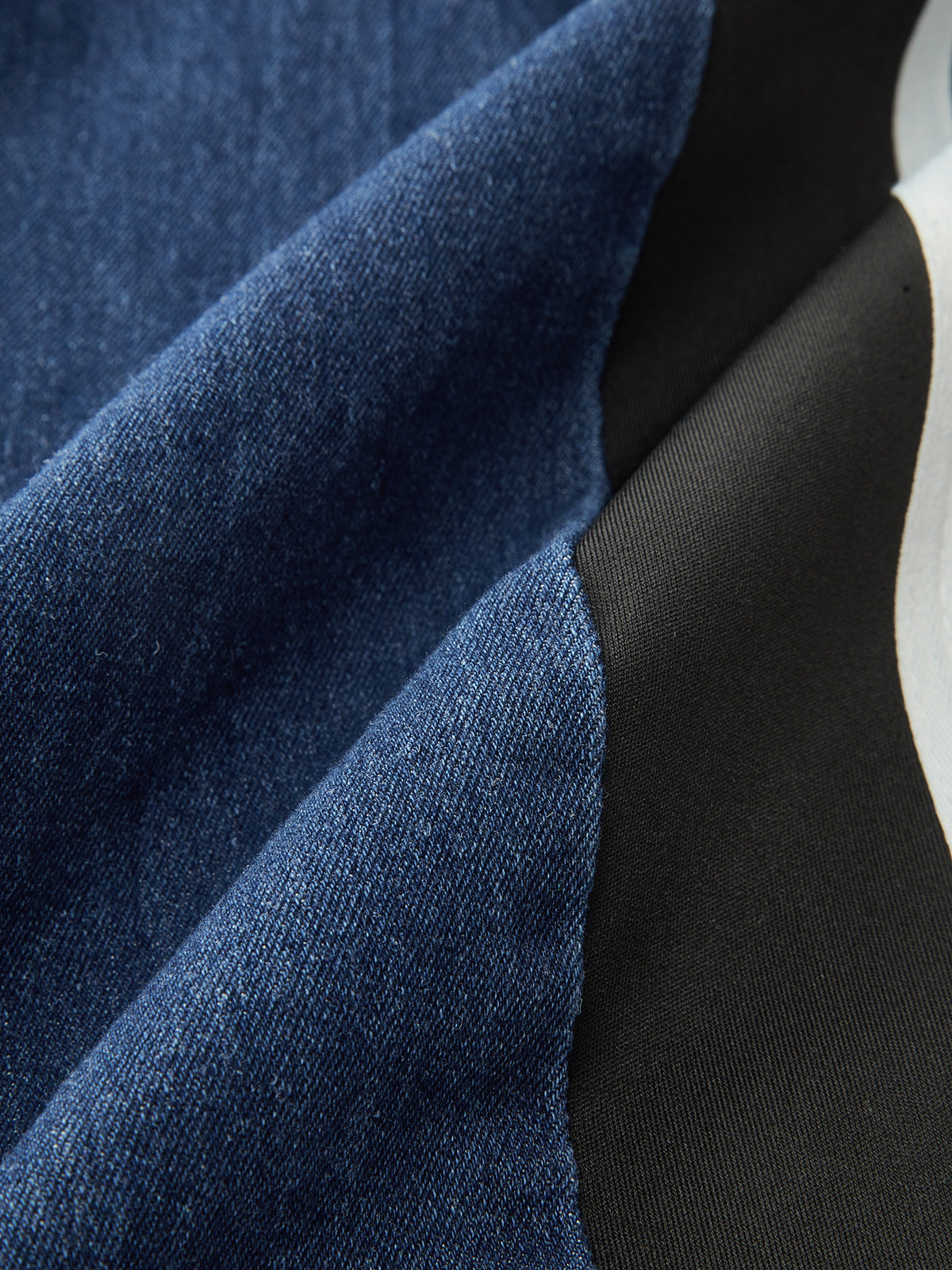 Çizgili Yan Panelli Orta Bel Kot Pantolon