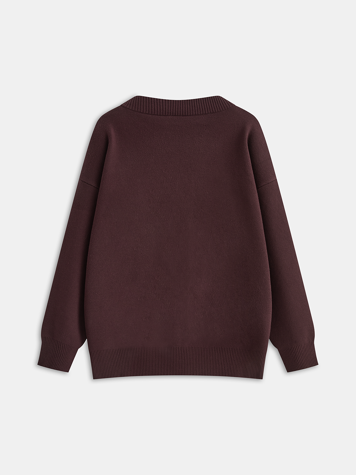 Köpek İşlemeli V Yaka Hırka