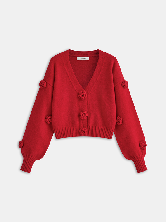 3D Çiçekli Büyük Boy Hırka