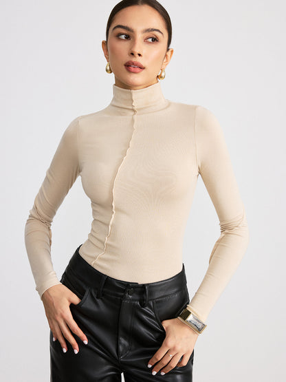 Dikiş Detaylı Balıkçı Yaka Slim Tişört