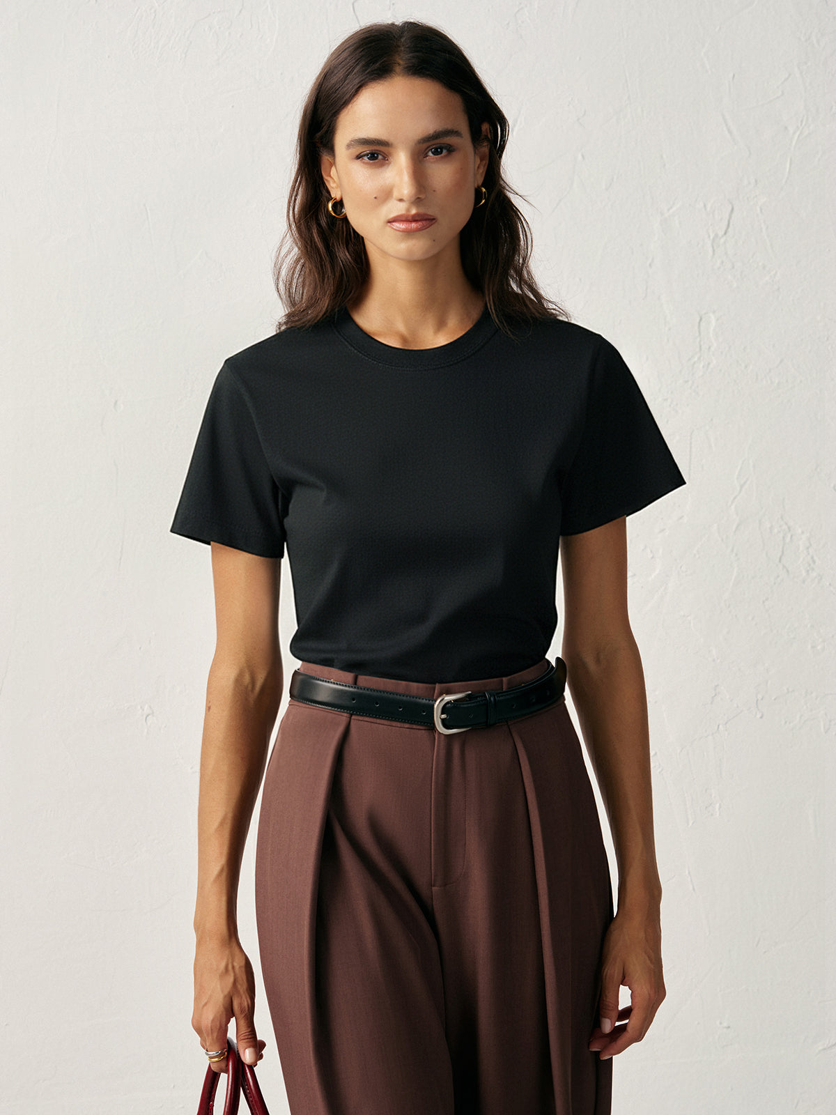 Su İtici Pamuklu Yuvarlak Yaka Tişört