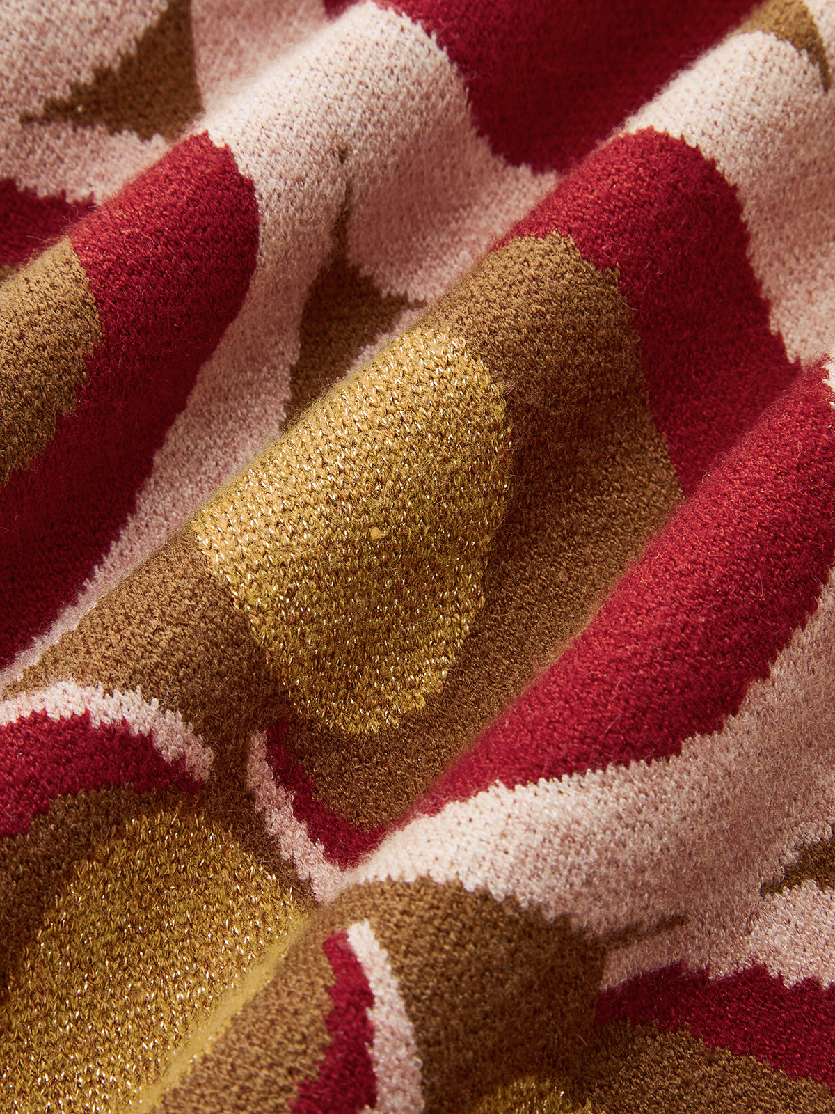 Vintage Baskılı Polo Yaka Kazak Elbise