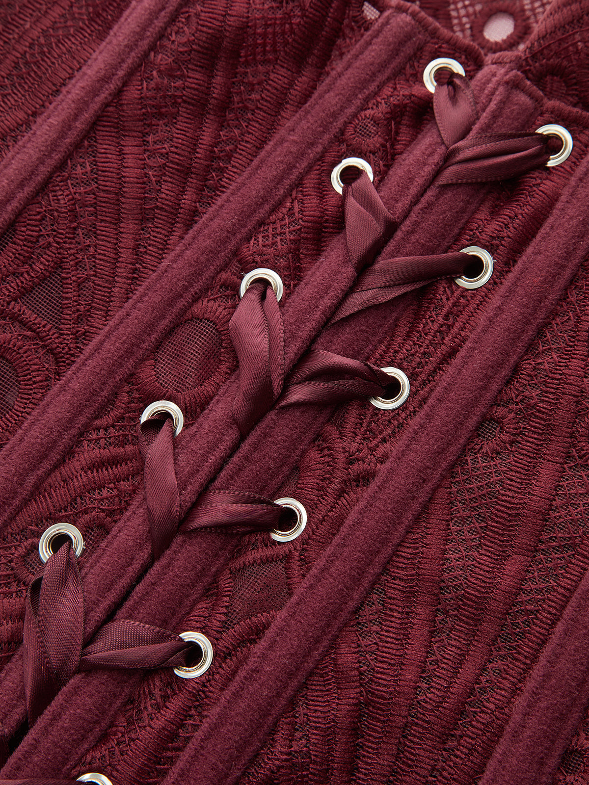 Dantel Kesimli Ayarlanabilir Sırt Bağlamalı Korse Üst