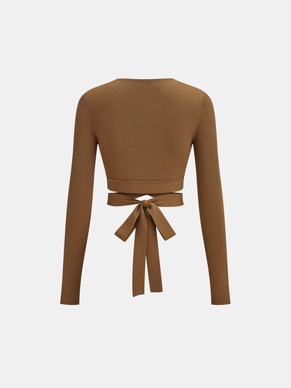 Kaburgalı Uzun Kollu Bağcıklı Üst