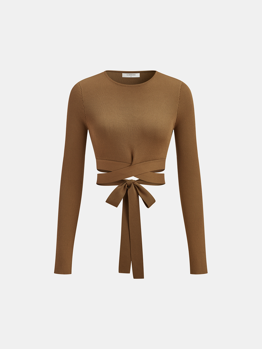 Kaburgalı Uzun Kollu Bağcıklı Üst