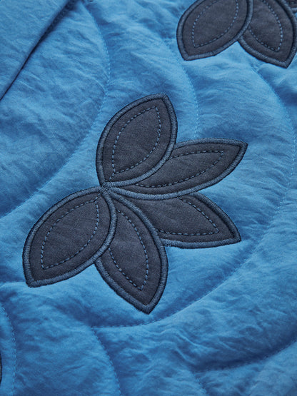 Kontrast Çiçekli Jakarlı Kapitone Kışlık Mont