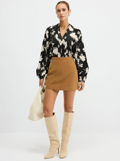 Fener Kollu Çiçek Desenli Gömlek