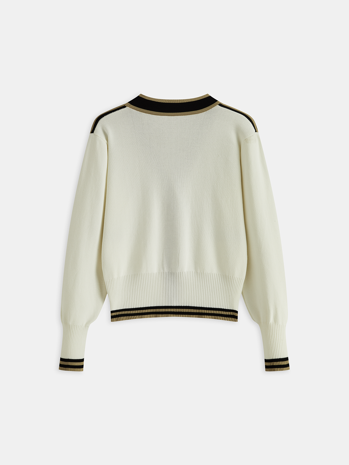 Kontrast Kesim Metal Düğmeli Hırka