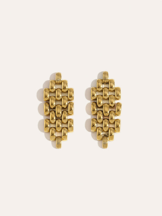 Altın Bağlantılı Damla Küpeler