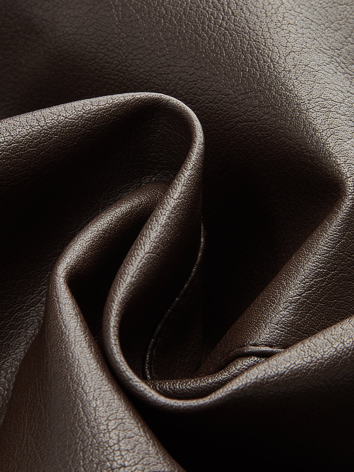 Dikiş Detaylı Suni Deri Kloş Mini Etek