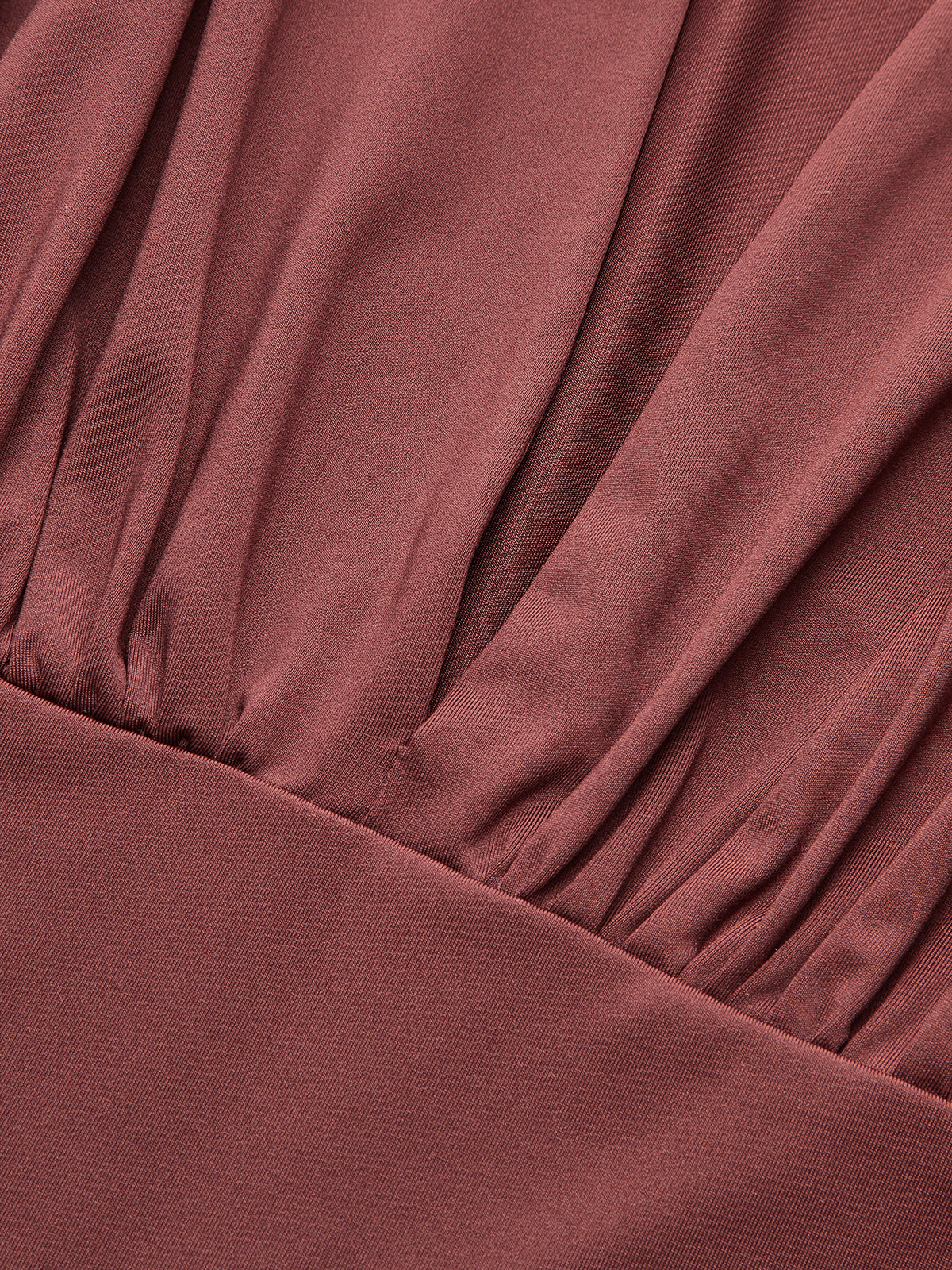 Kutu Omuzlu Drapeli Derin Yaka Bodysuit