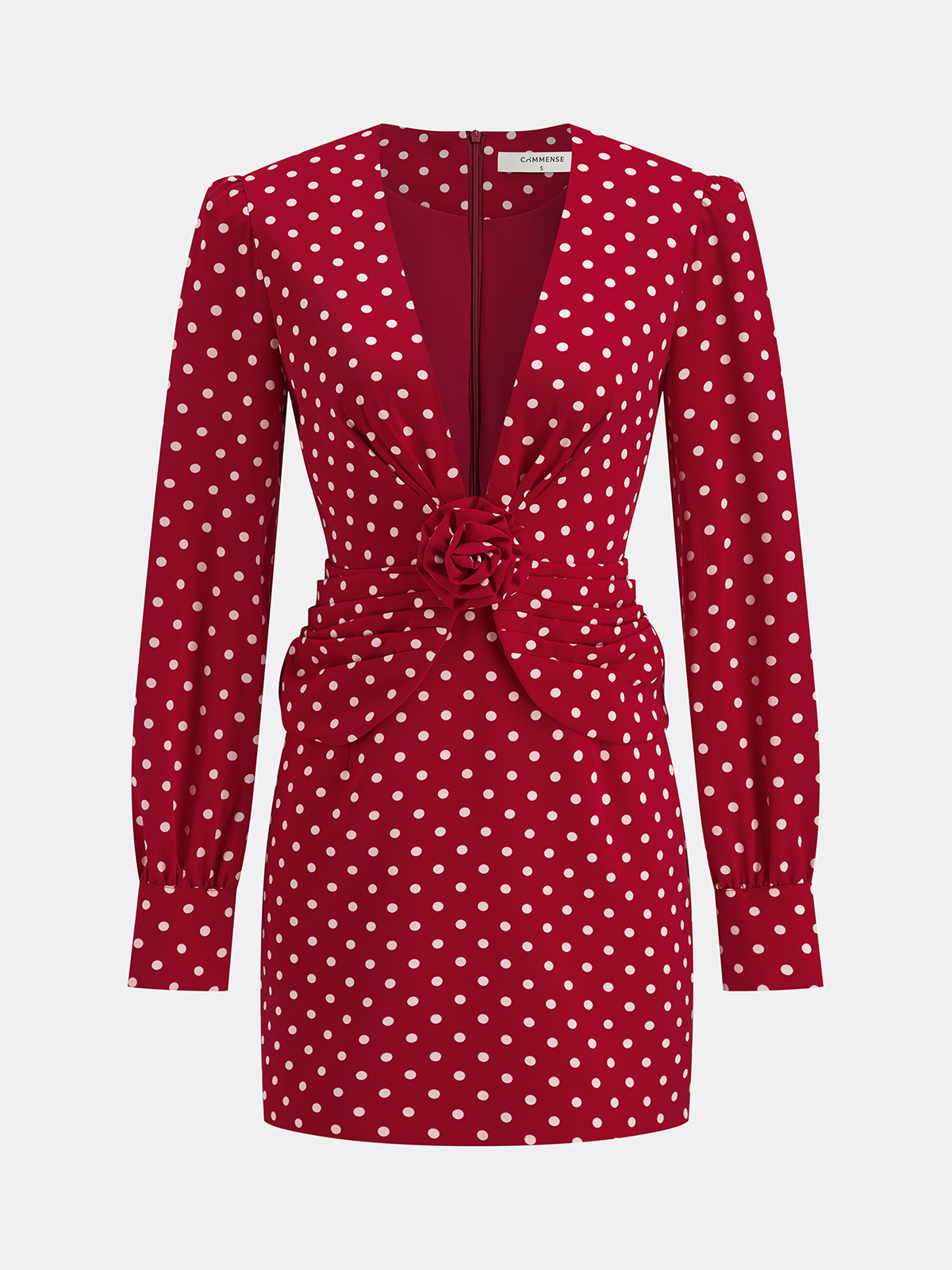 Polka Dot Rozet Üst ve Etek Takımı