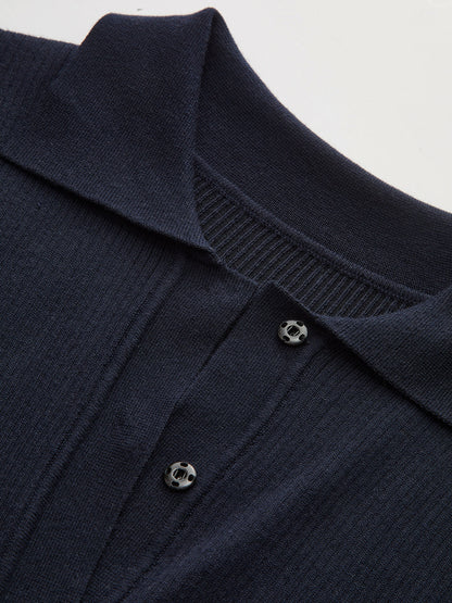 Koyun Paçası Kollu Yün Karışımlı Yaka Midi Elbise