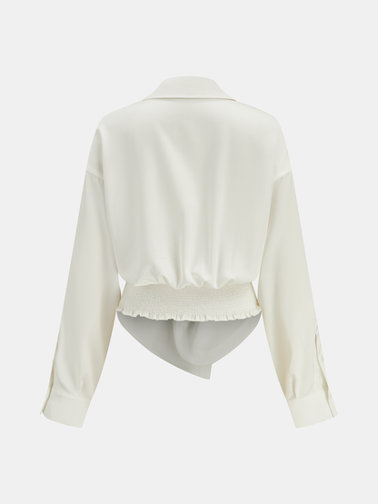 Yaka Bükülmüş Ön Uzun Kollu Gömlek